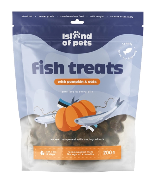 IOP Fish Treats With Pumpkin and oats, 200 gr.